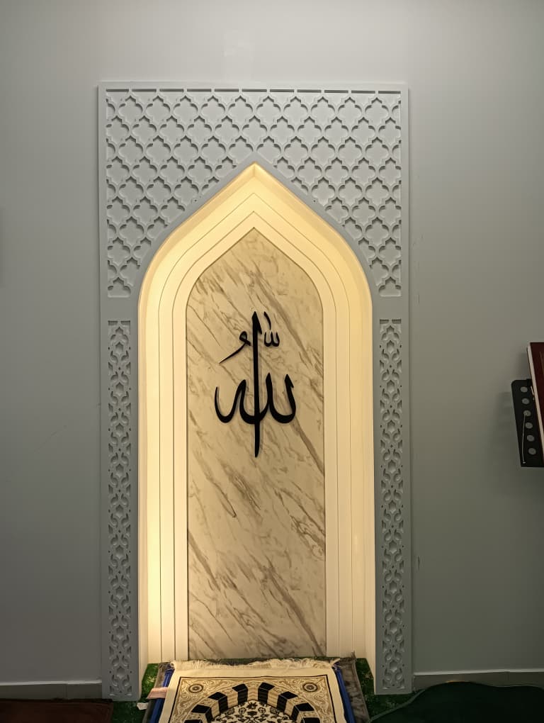 Minimalist Pointed Marble Mihrab